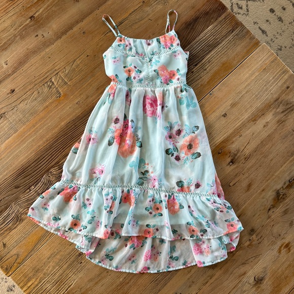 The Children's Place Green and Blue Ruffled High-Low Sundress - Picture 1 of 10